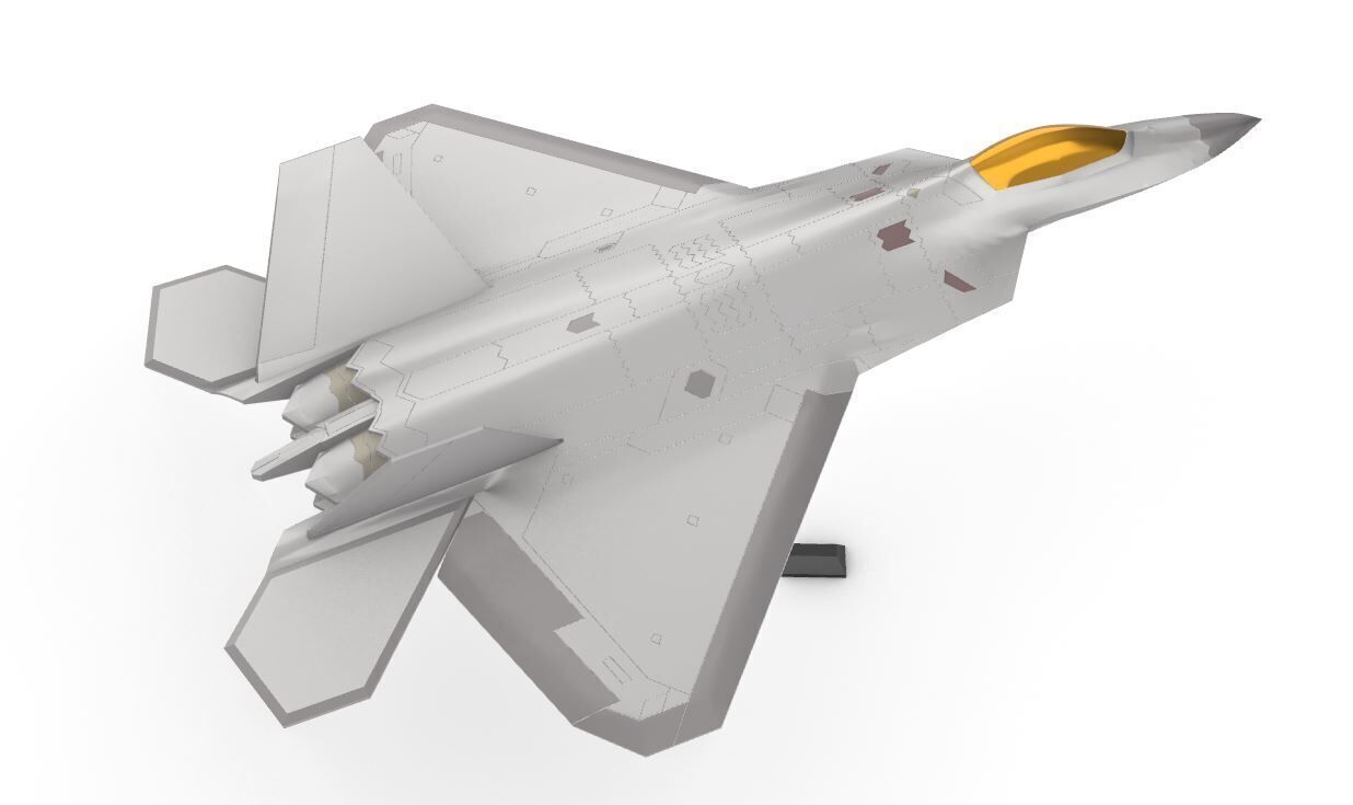 F 22 Raptor in two scales 3D print model_2