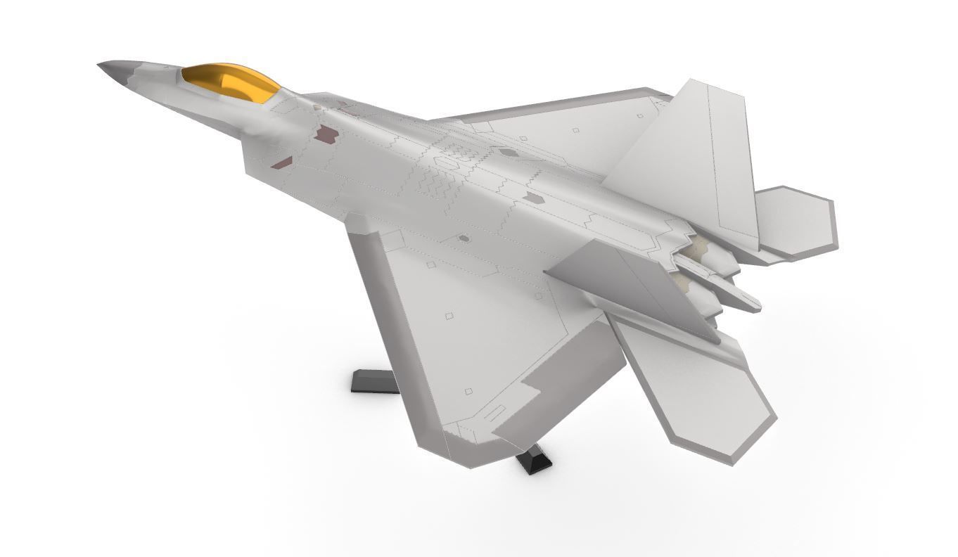F 22 Raptor in two scales 3D print model_5