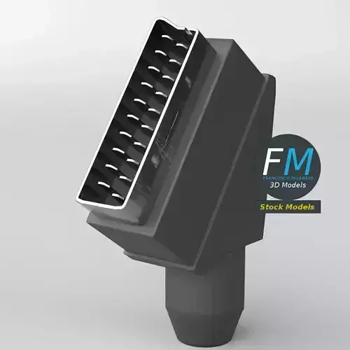 Male SCART euro connector 3D model