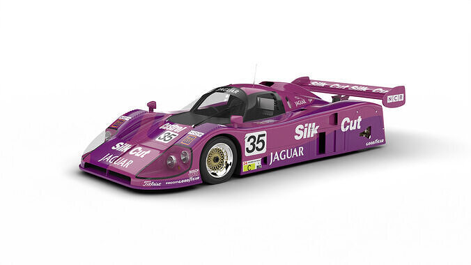 Jaguar XJR-9LM Le Mans Silk Cut Racing 1988 3d model 3D model