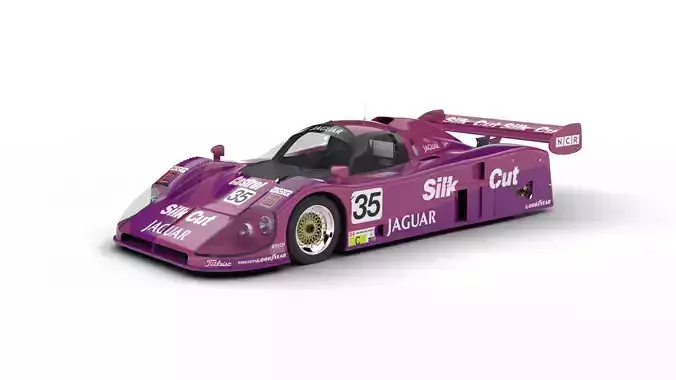 Jaguar XJR-9LM Le Mans Silk Cut Racing 1988 3d model