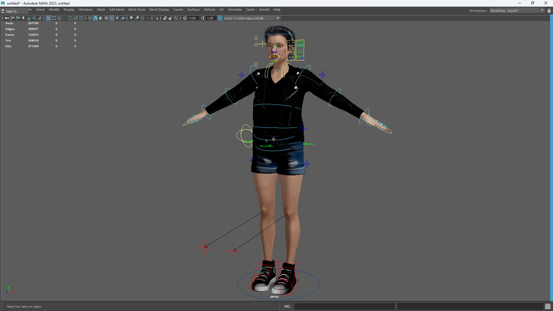 Realistic Girl Short Hair Character Urban Female Modern Low-poly 3D model_17