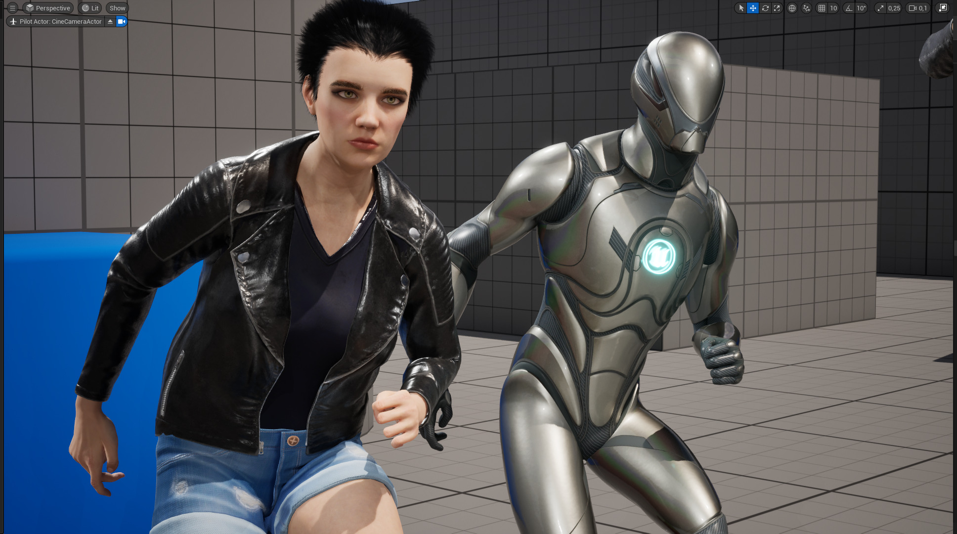 Realistic Girl Short Hair Character Urban Female Modern Low-poly 3D model_21