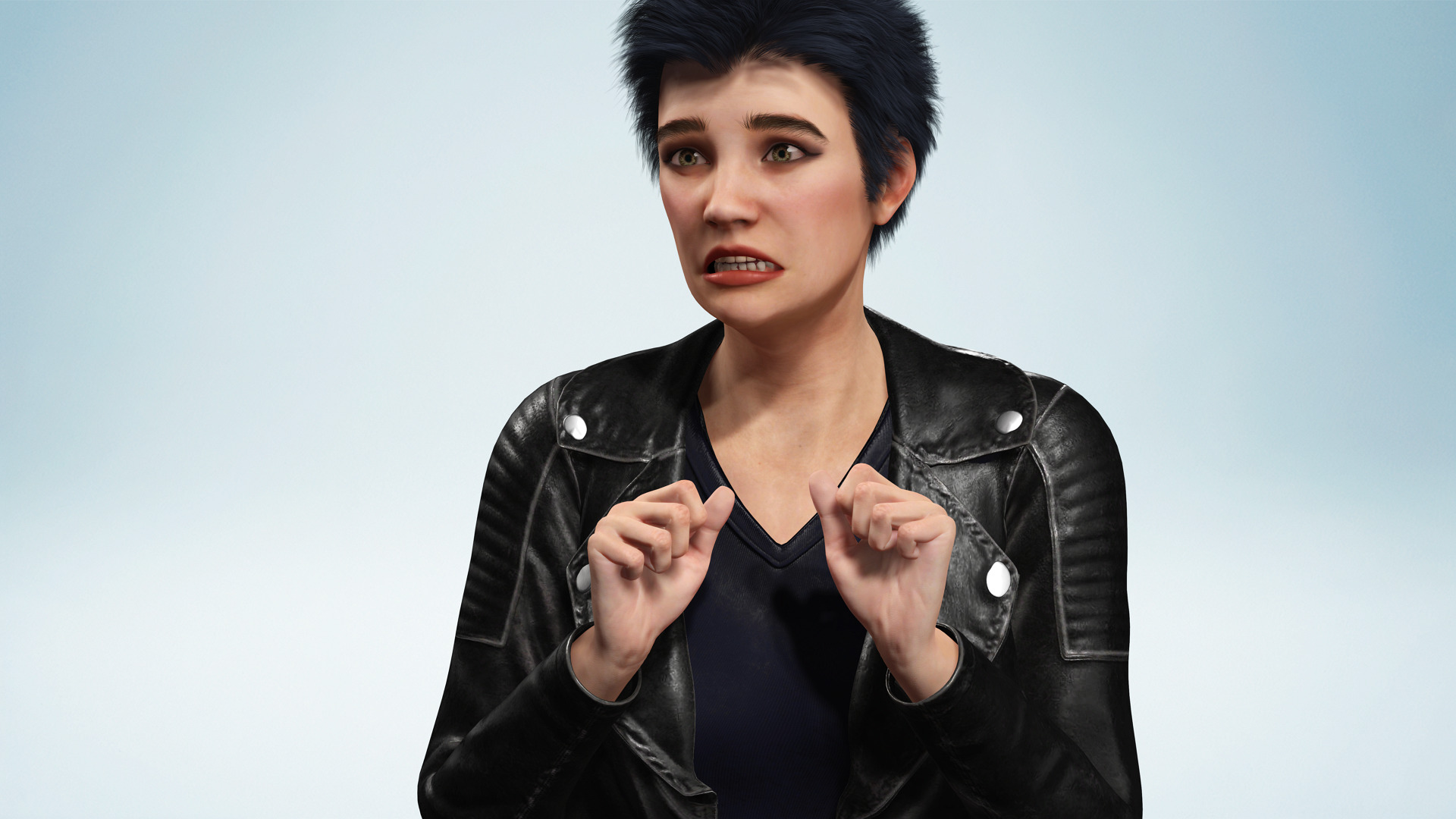 Realistic Girl Short Hair Character Urban Female Modern Low-poly 3D model_8