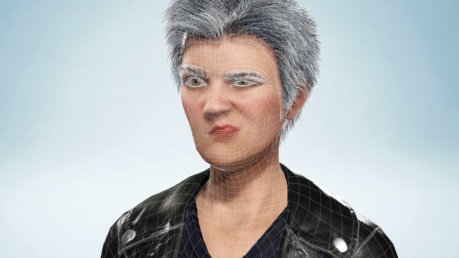 Realistic Girl Short Hair Character Urban Female Modern Low-poly 3D model_25