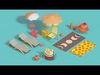 Stylized Summer Beach Pack - 15 Low-Poly PBR Holiday Props Low-poly 3D model_1