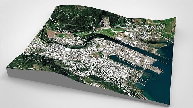 Cityscape Orkanger Norway 3D model 6