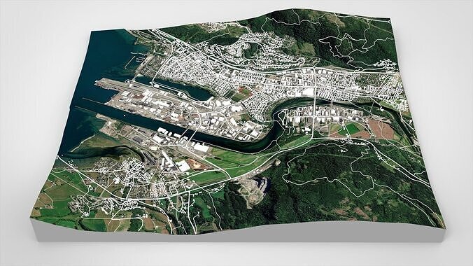 Cityscape Orkanger Norway 3D model 2