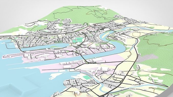 Cityscape Orkanger Norway 3D model 5