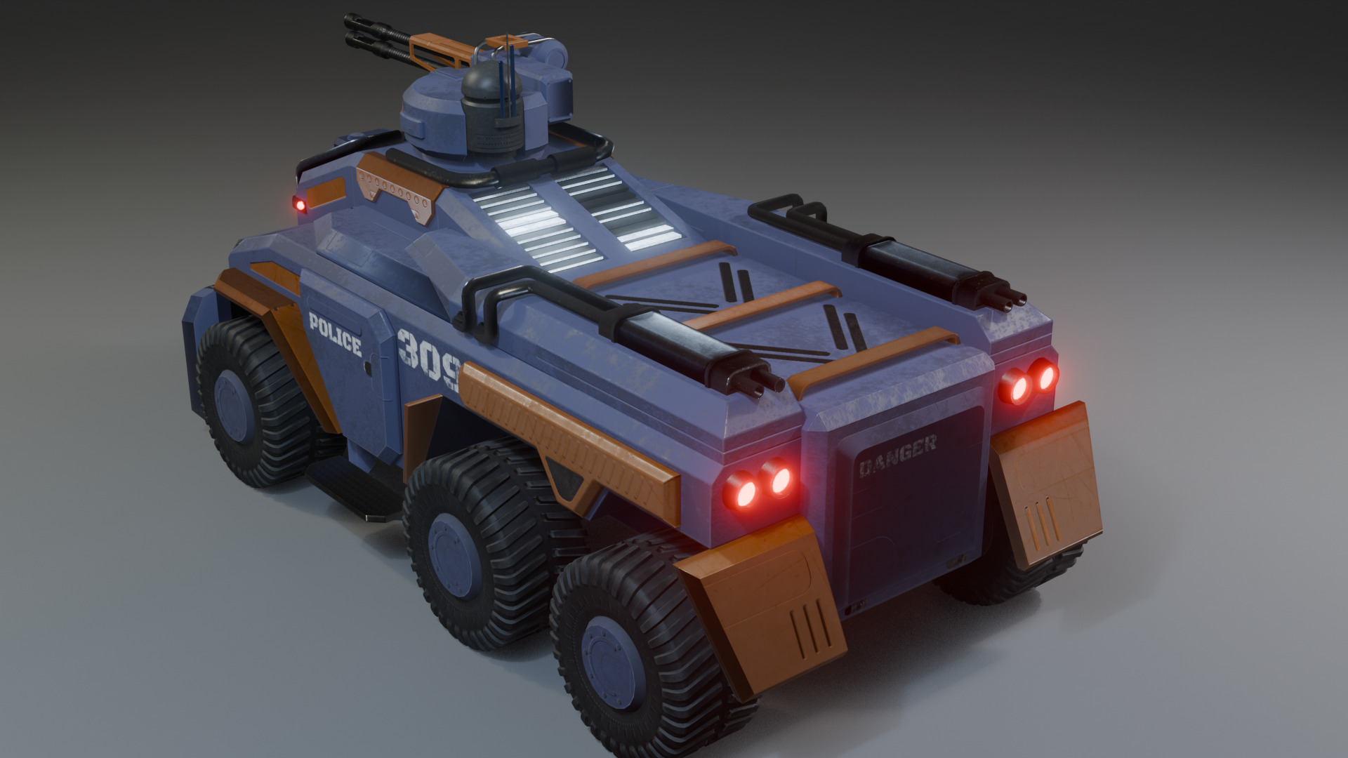 A police armored car model  LowPoly  Low-poly 3D model_5