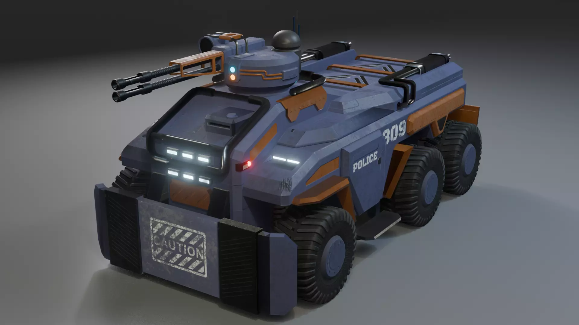 A police armored car model  LowPoly  Low-poly 3D model_0