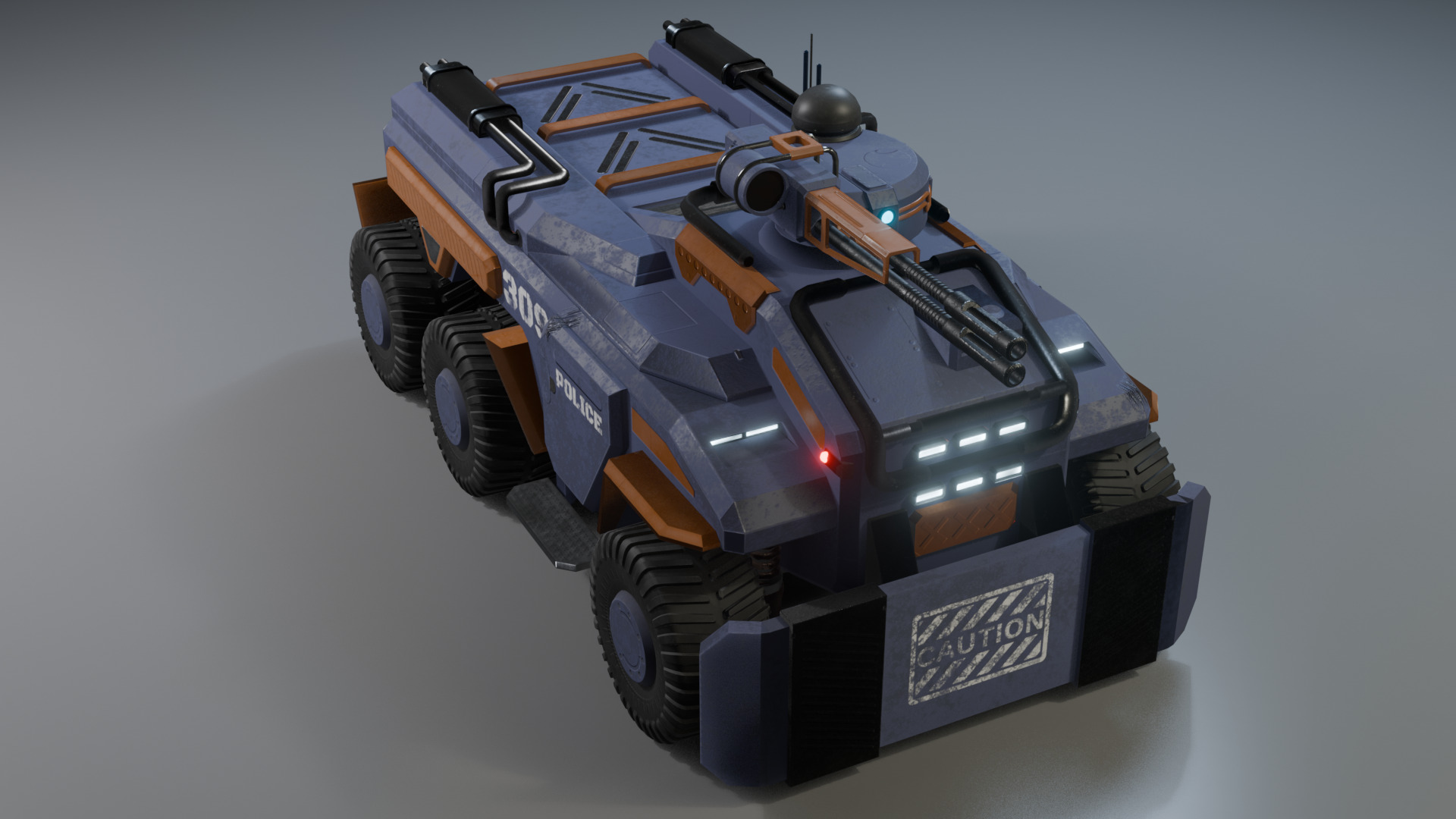 A police armored car model  LowPoly  Low-poly 3D model_3