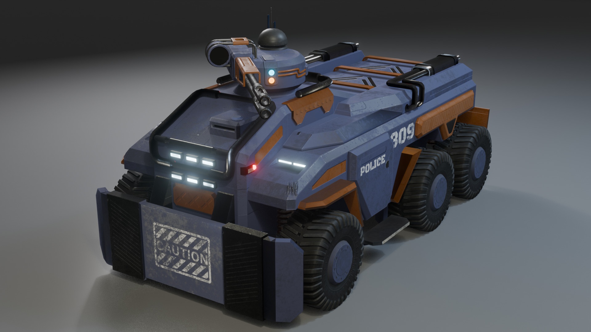 A police armored car model  LowPoly  Low-poly 3D model_2