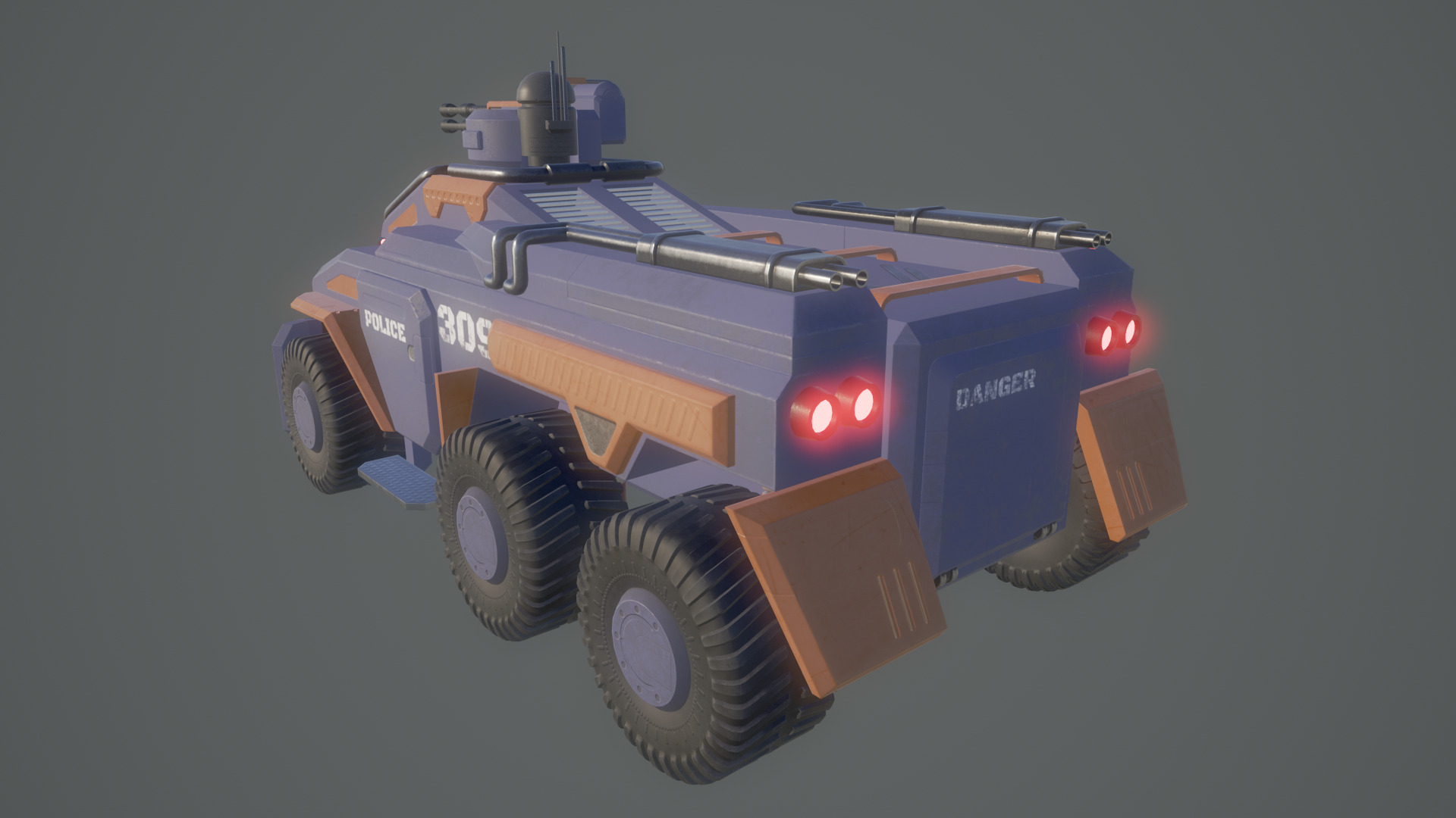 A police armored car model  LowPoly  Low-poly 3D model_7