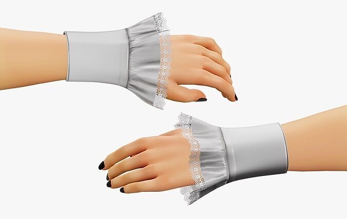 Arm Ruffled Sleeve Lacy PBR Low-poly 3D model