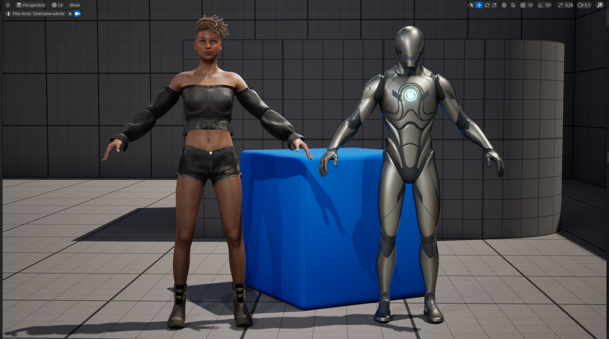 Realistic African Female Dreadlocks Black Outfit Low-poly 3D model_22