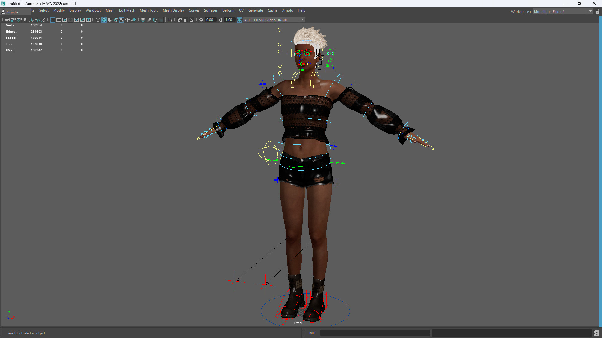 Realistic African Female Dreadlocks Black Outfit Low-poly 3D model_18