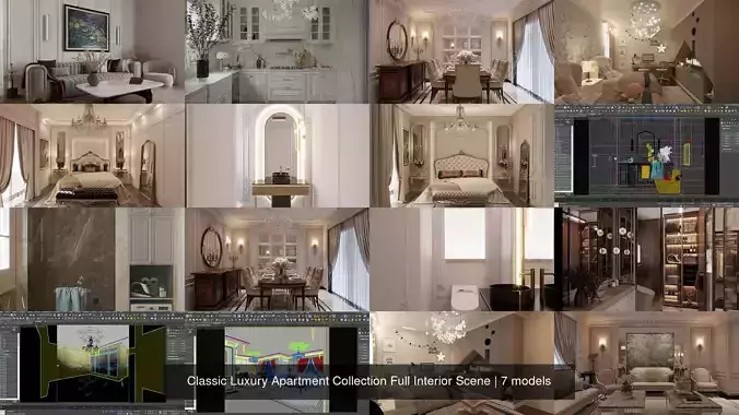 Classic Luxury Apartment Collection Full Interior Scene