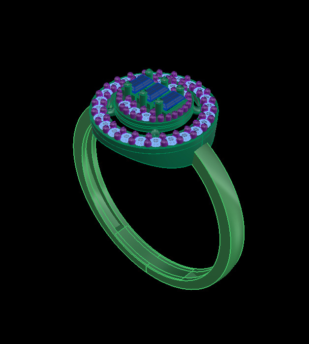 Baguette Ring 3D print model_9