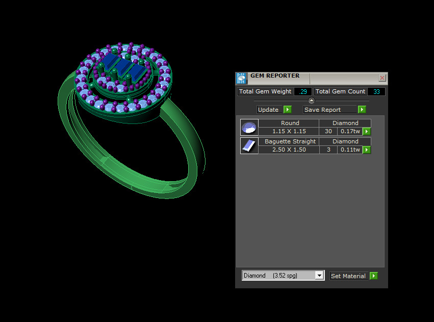 Baguette Ring 3D print model_10