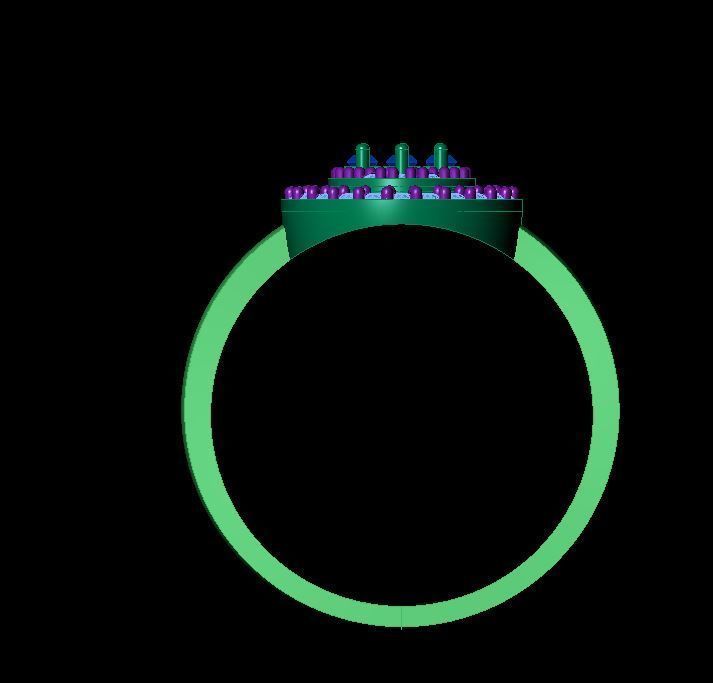 Baguette Ring 3D print model_3