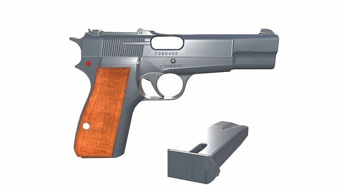 Browning Hi Power Low-poly 3D model
