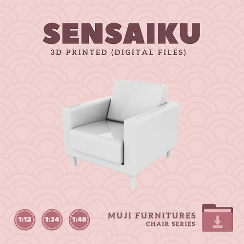 01 Muji Sofa 1 for Miniature Dollhouse Muji 3D Print 3D print model