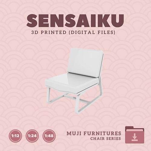 02 Muji Living Dining Sofa Chair for Dollhouse Muji 3D Print 3D print model
