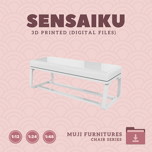 06 Muji Living Dining Bench 1 for Dollhouse Muji 3D Print 3D print model