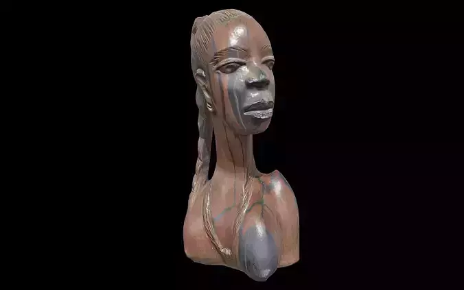 African wooden female busts