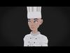 Colorly - Chef Girl - Game Ready - Rigged - Customizable Low-poly 3D model_1