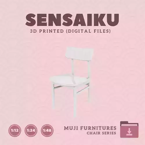 08 Muji Round Chair for Miniature Dollhouse Muji 3D Print 3D print model