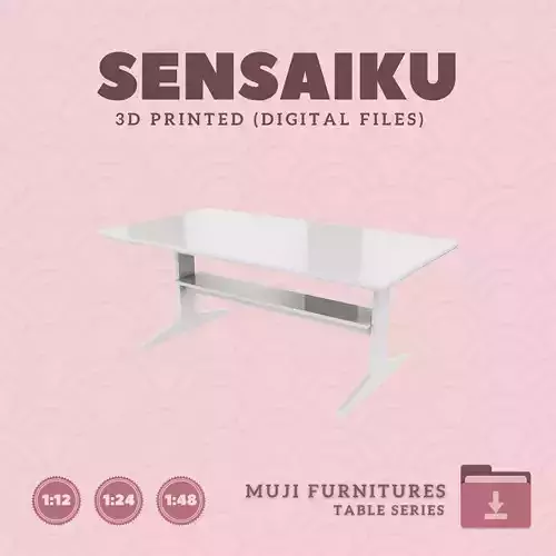 01 Muji Living Dining Table for Mini Dollhouse Muji 3D Print 3D print model