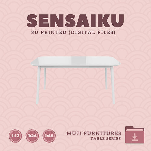 02 Muji Table with Round Legs for Dollhouse Muji 3D Print 3D print model