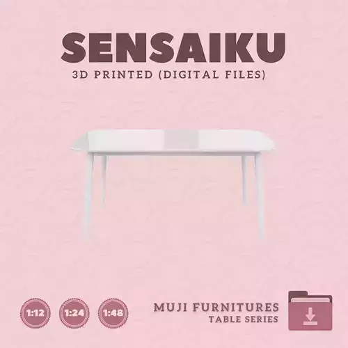 02 Muji Table with Round Legs for Dollhouse Muji 3D Print 3D print model