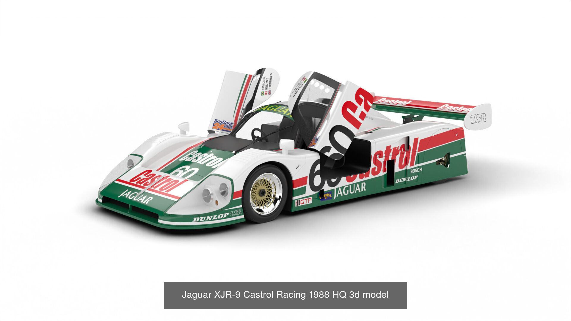 Pack Jaguar XJR-9 Racing 1988 HQ interior 3D Model Collection_2