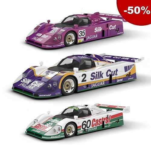 Pack Jaguar XJR-9 Racing 1988 HQ interior 3D Model Collection