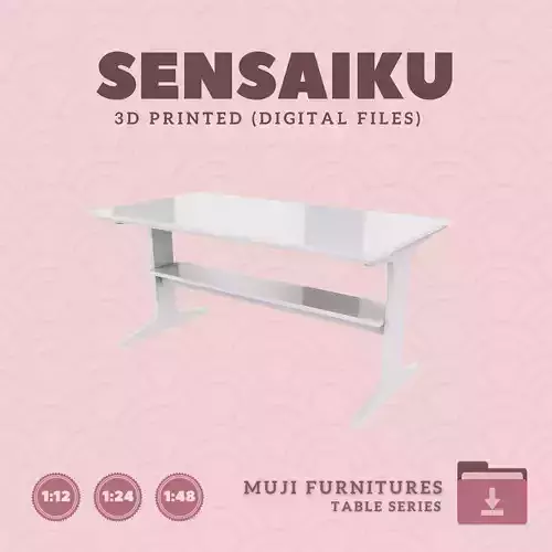04 Living Dining Table 3 50 In for Dollhouse Muji 3D Print  3D print model