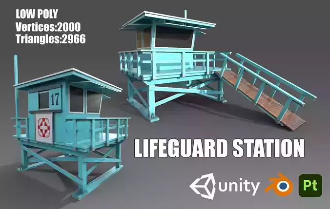 Lifeguard Station Low Poly
