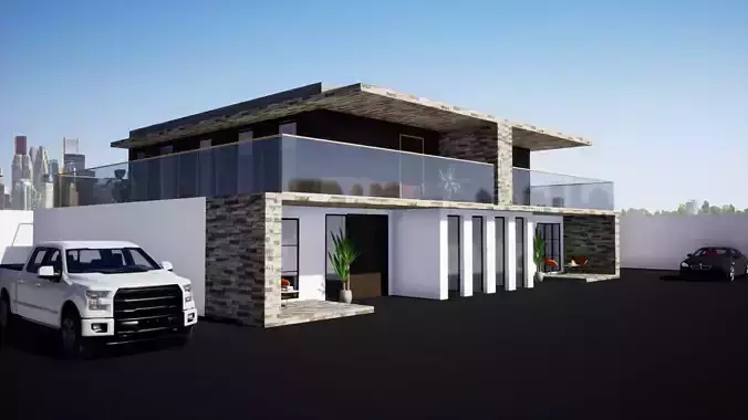 simple modern home  3D model
