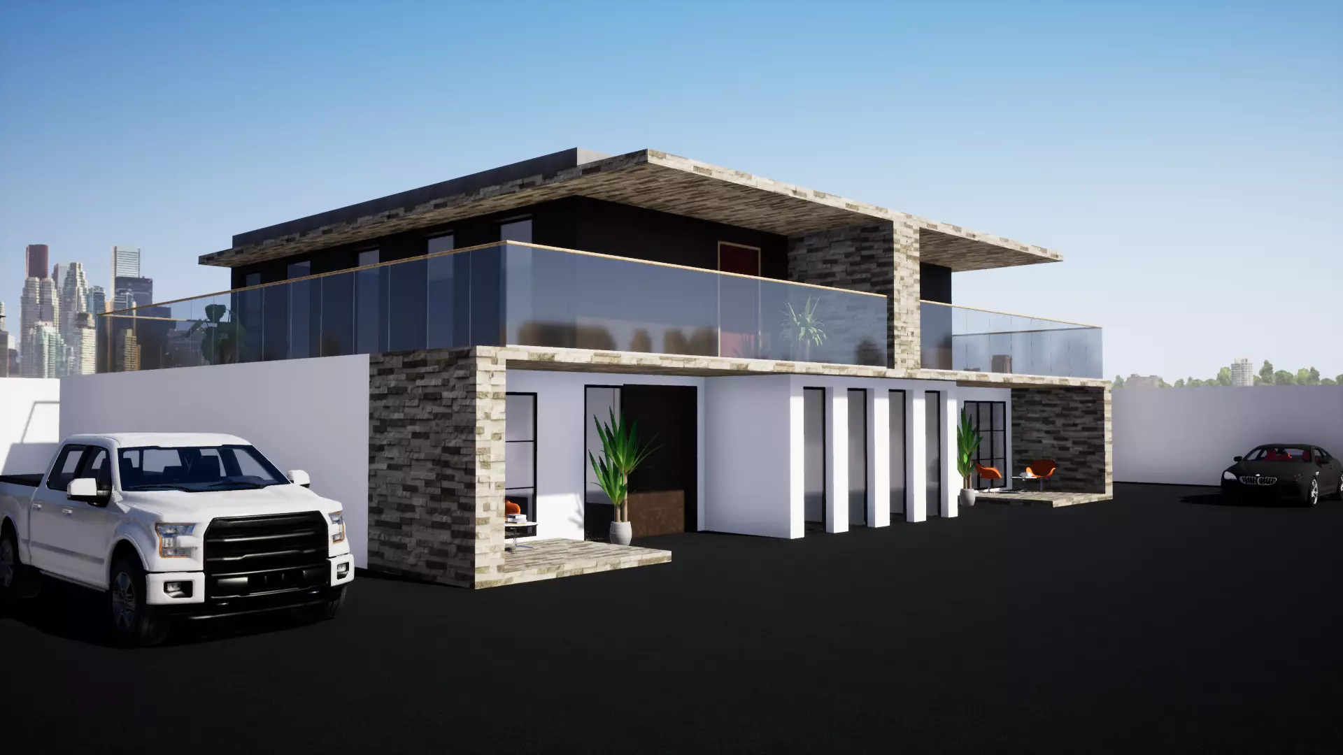 simple modern home  3D model_0