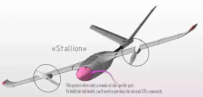 Nose Clean without cam hole - for Flyghtory Stallion 3D print model