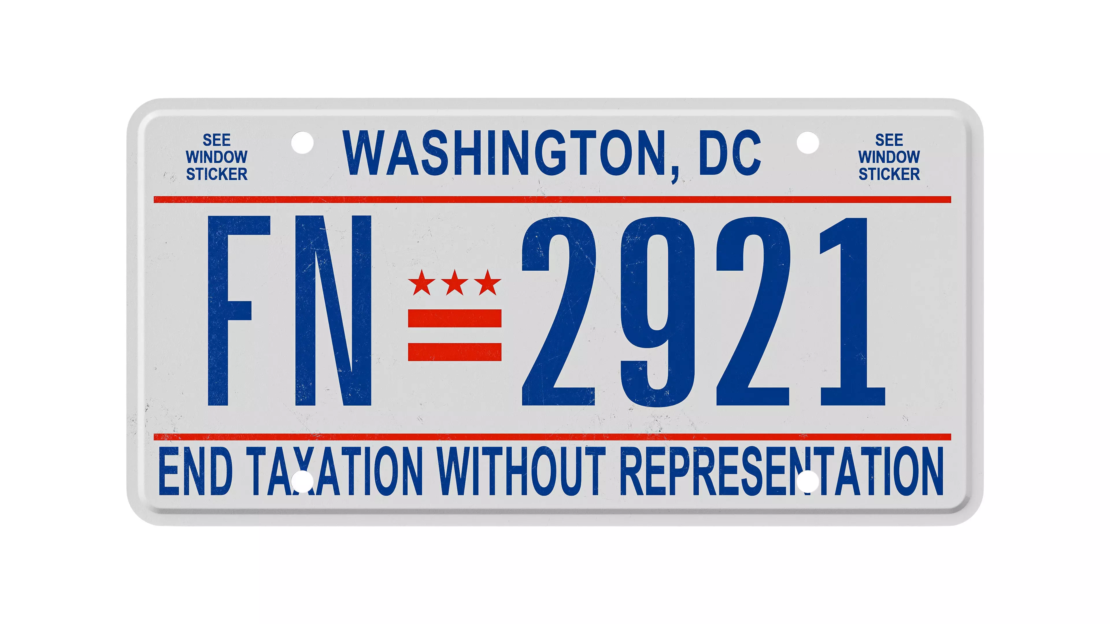 Washington DC License Plate 3D model