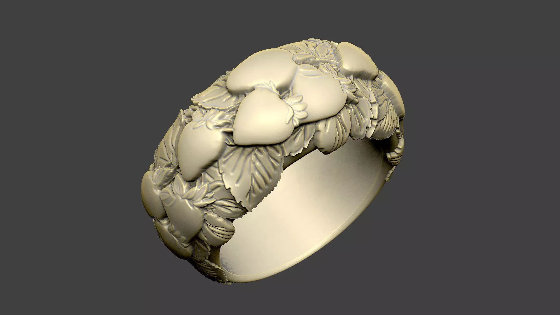 strawberry design soft fruit food wood 3D print model_0