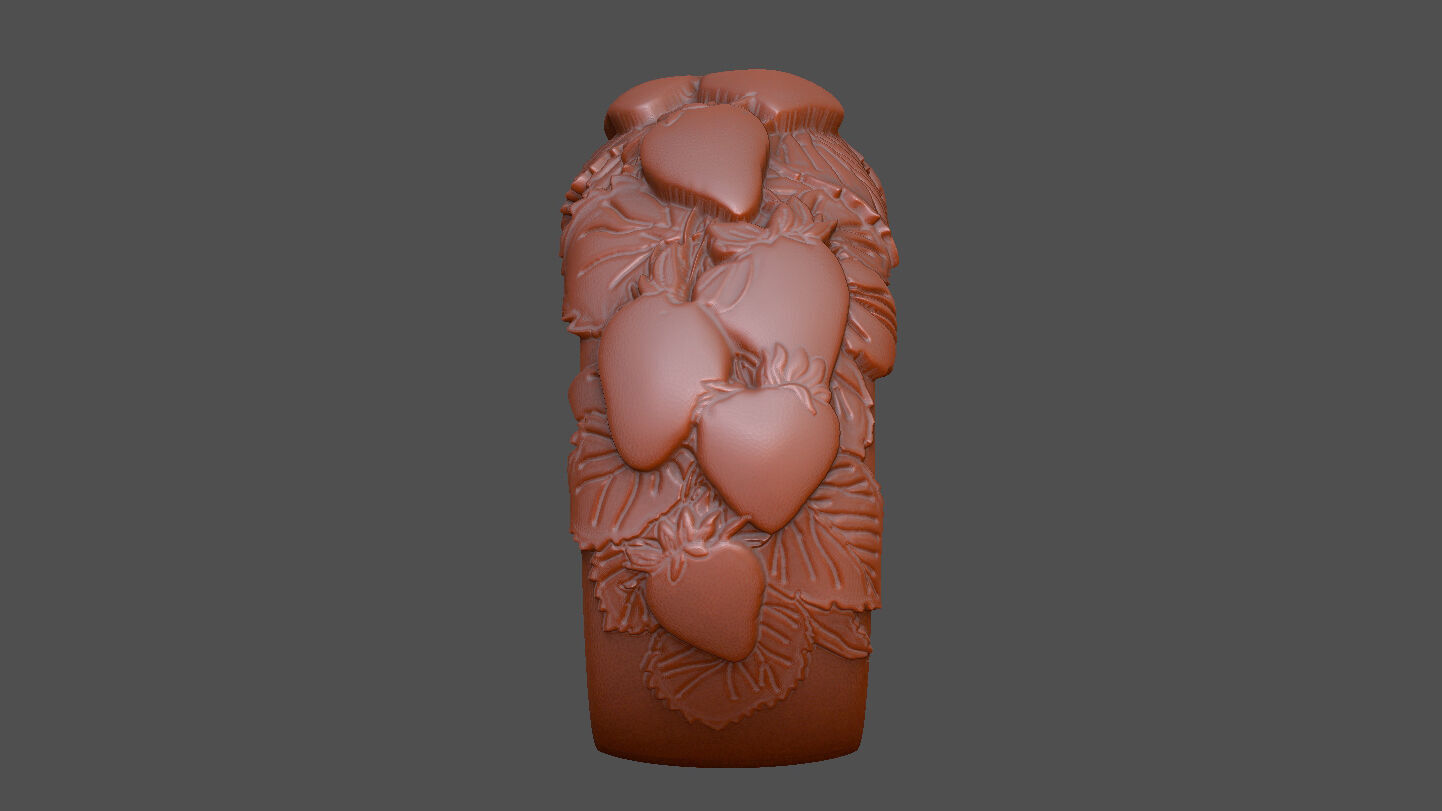strawberry design soft fruit food wood 3D print model_4