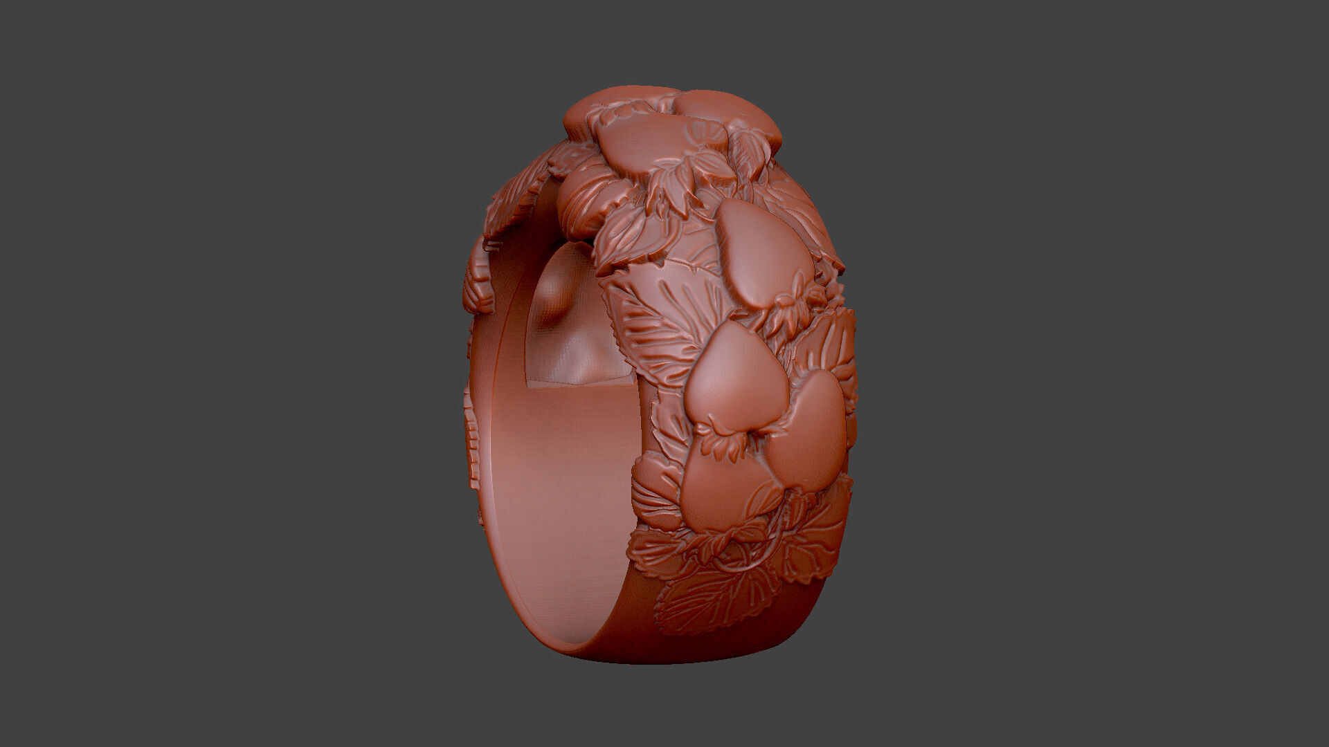 strawberry design soft fruit food wood 3D print model_7