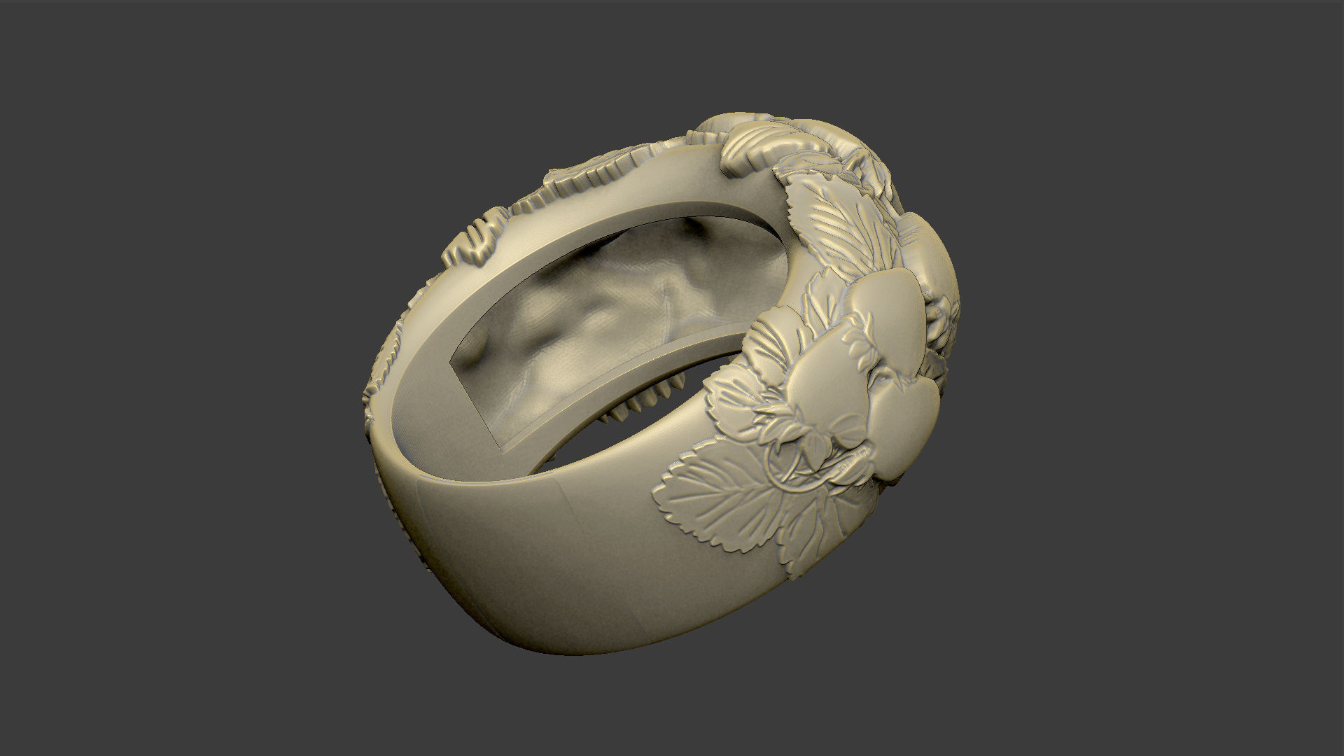 strawberry design soft fruit food wood 3D print model_1