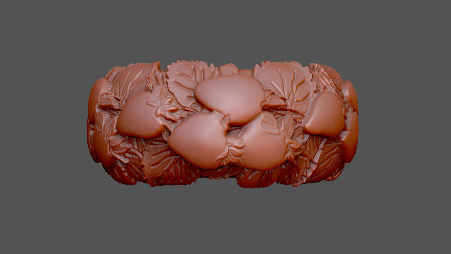 strawberry design soft fruit food wood 3D print model_3