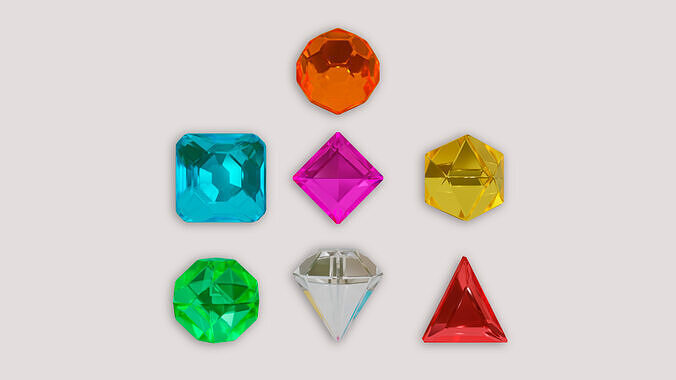 Stylized Gem Pack  7 Unique Crystal Models Game Ready  Low-poly 3D model