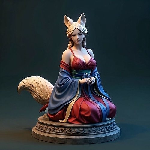 1178COLORFUL  Fox Spirit Woman in Pu Song Ling Style 3D print model